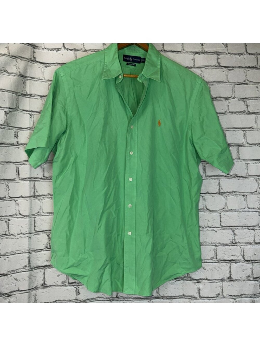 Ralph Lauren XL Classic Fit Button Down Dress Shirt Formal Wedding Preppy Green